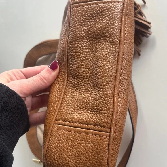 Michael Kors Tan Leather Shoulder Bag with Tassel - Picture 13 of 17